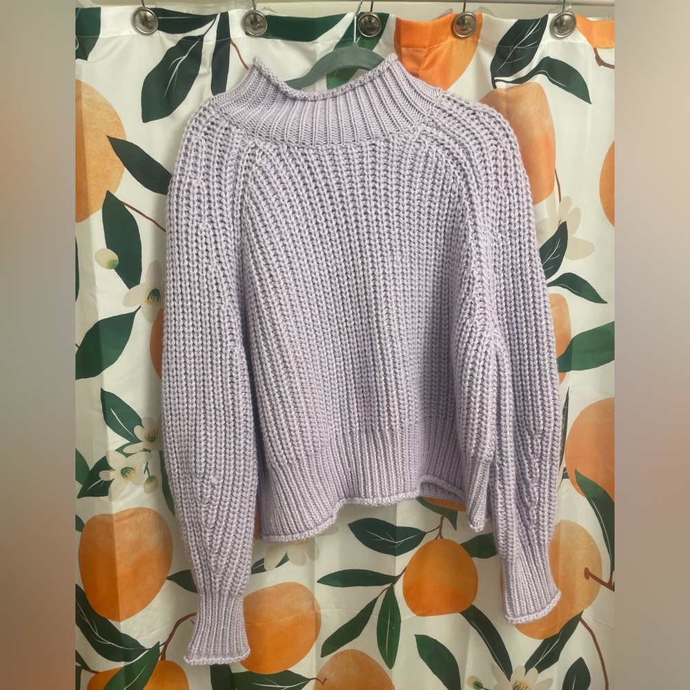 Chunky knit mock neck sweater